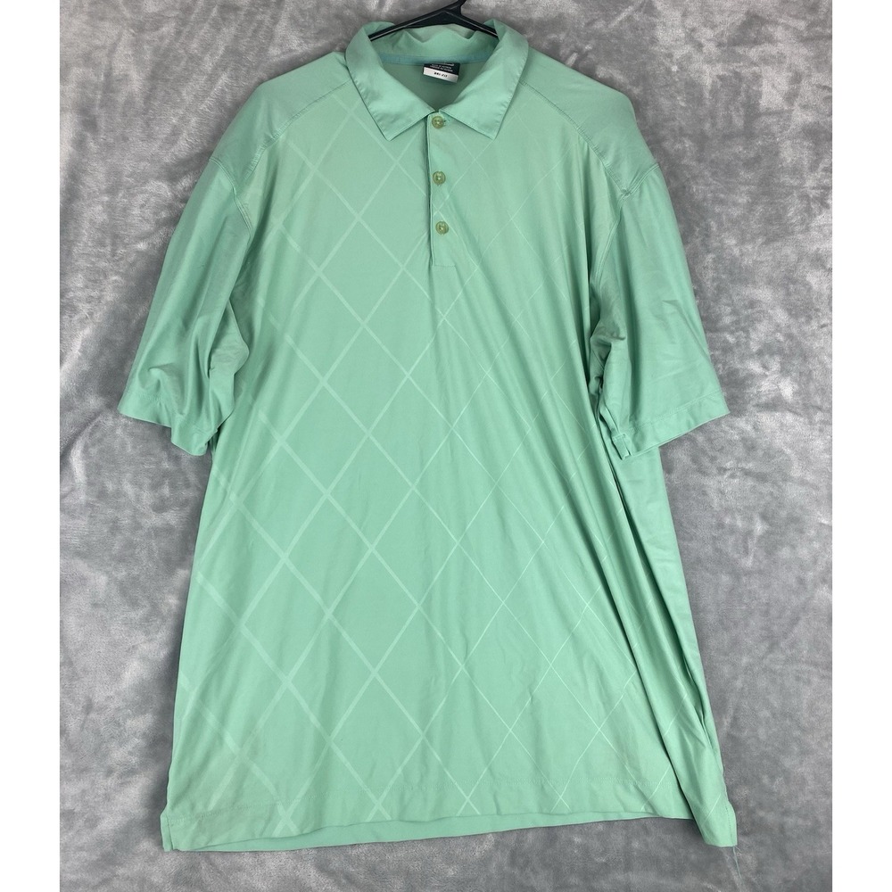 Nike‎ Men's  Golf Dri Fit Polo Shirt - Green Ghost Diamond Pattern Size Large L